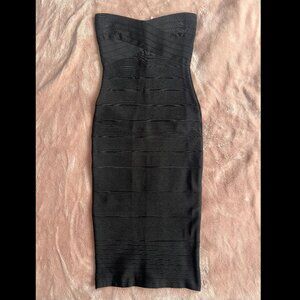 Meilun Deep Black Tight Bandage Bodycon Dress - Size XS - NWT